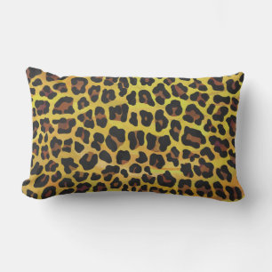 Coussin Rectangle Impression léopard Brown et jaune