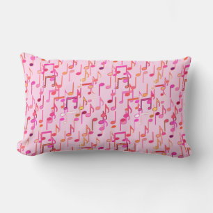 Coussin Rectangle Impression musicale - rose, multi