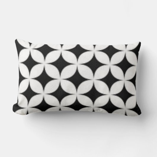 Coussin Rectangle Impression tendance noir et blanc floral Voir les (Recto)