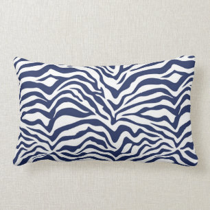 Coussin Rectangle Impression Zèbre bleu foncé