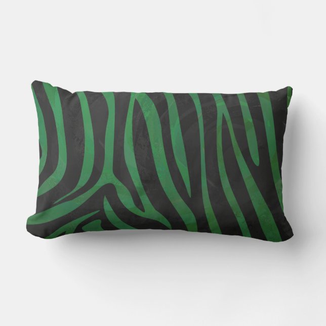 Coussin Rectangle Impression zèbre noir et vert (Recto)