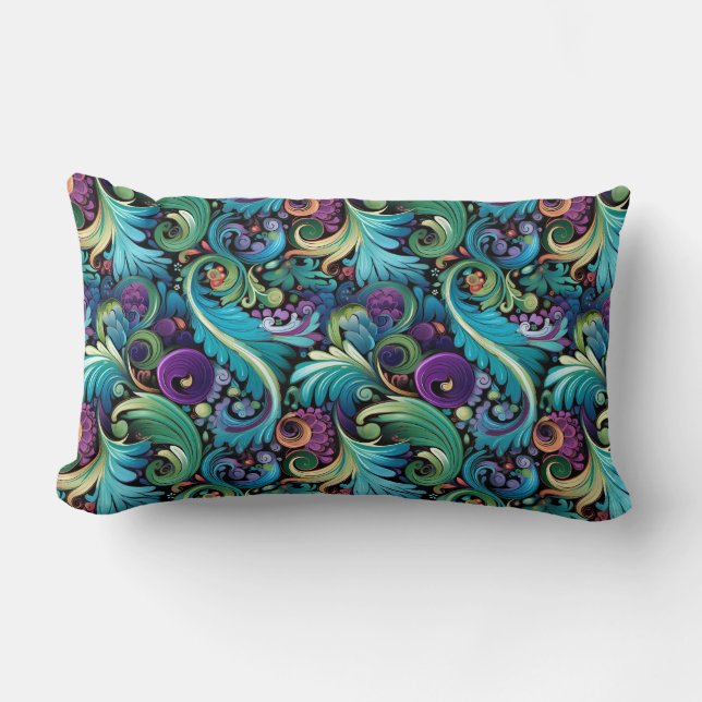 Coussin Rectangle Imprimé Paisley (Recto)