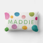 Coussin Rectangle Imprimé personnalisé de pompons colorés (Recto)