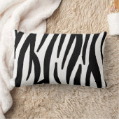 Coussin Rectangle imprimé zèbre noir et blanc chic féminin élégant (Couverture)