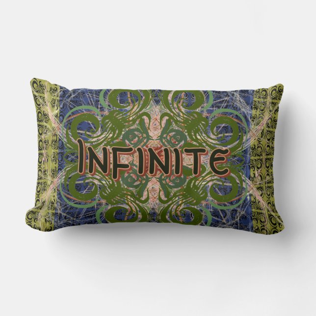 Coussin Rectangle Infinite - Green Abstract by Alexandra Cook (Recto)