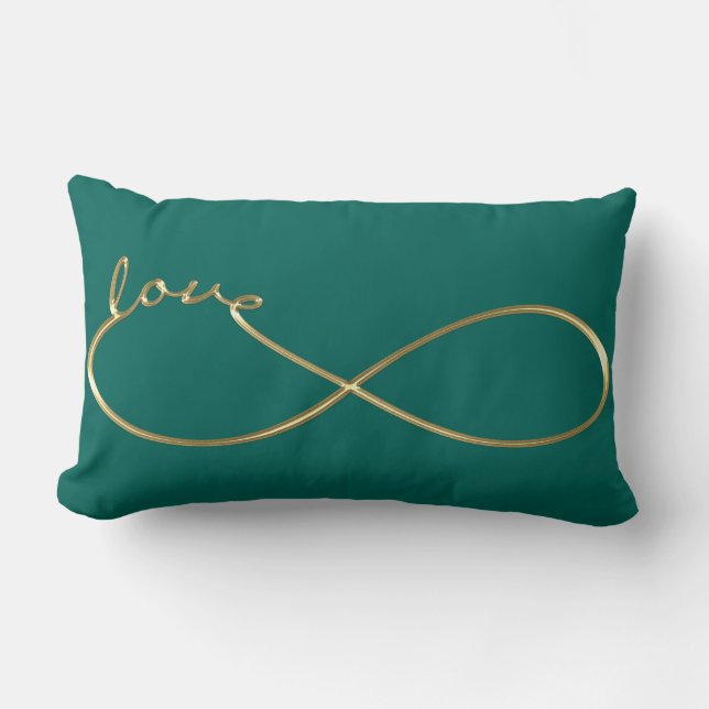 Coussin Rectangle Infinity Love Lemniscate or + votre backgr. (Recto)