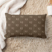 Coussin Rectangle Initiales Brown et beige Motif (Couverture)