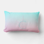 Coussin Rectangle Initiales de chevauchement modernes 2 | Rose turqu (Recto)
