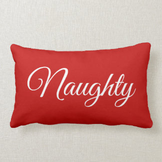 Coussin Rectangle Inscription blanche rouge de manuscrit vilaine ou
