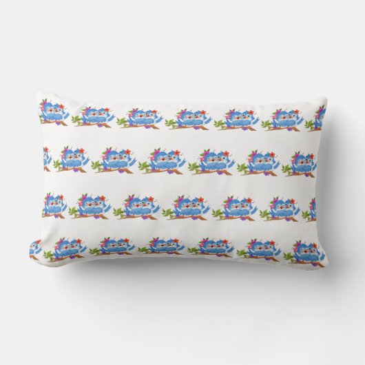 COUSSIN RECTANGLE *INSÉPARABLES S'EMBRASSANT POUR LES INSÉPARABLES* (Recto)