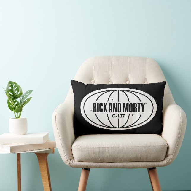 Coussin Rectangle Insigne de cote Retro Rick et Morty C-137 (Chaise)