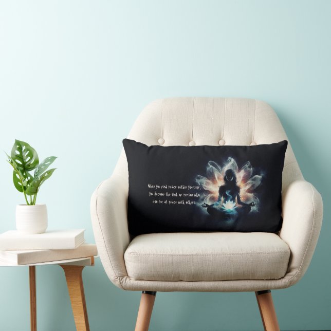Coussin Rectangle Instructrice de yoga en position de méditation ent (Chaise)
