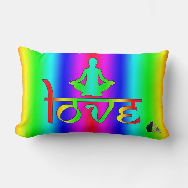Coussin Rectangle Intention de l'arc-en-ciel d'amour (Recto)