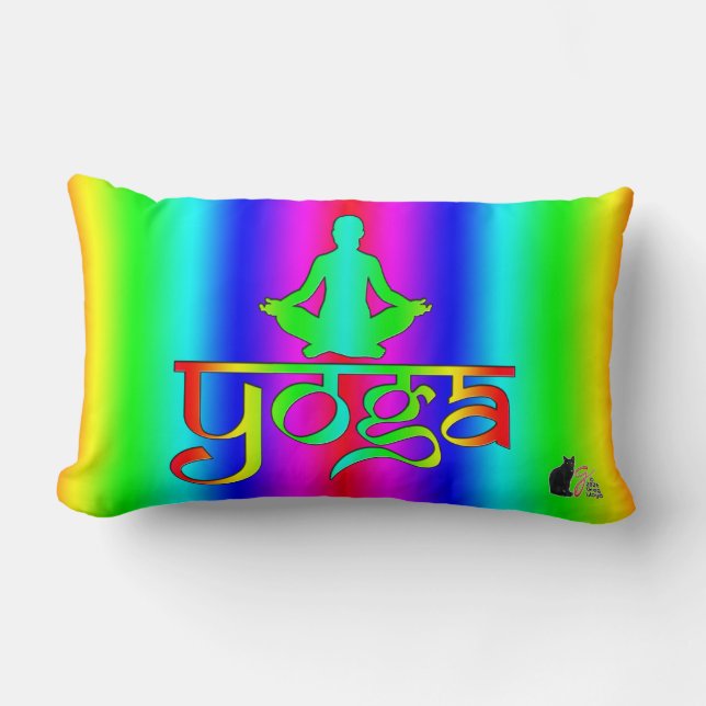 Coussin Rectangle Intentions de Yoga Arc-en-Ciel (Recto)