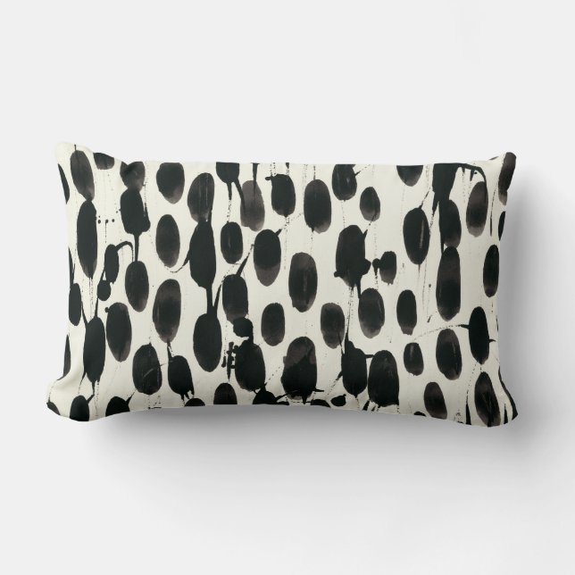 Coussin Rectangle Invariable I | Aquarelle noire (Recto)