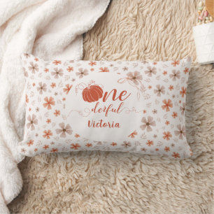 COUSSIN RECTANGLE INVITATION D'ANNIVERSAIRE FLEURS DE CITROUILLE À R