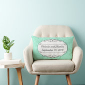 Coussin Rectangle Invitation de Mint Mariage damassé moderne (Chaise)