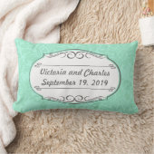Coussin Rectangle Invitation de Mint Mariage damassé moderne (Couverture)