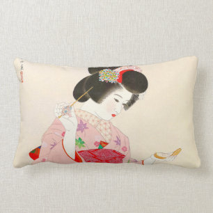 Coussin Rectangle Ito Shinsui Comprend une dame japonaise geisha