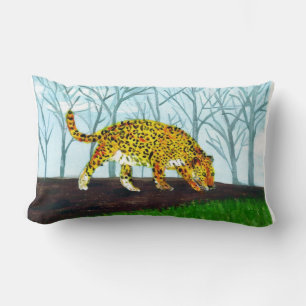 Coussin Rectangle Jaguar Big Chat Jungle Peinture