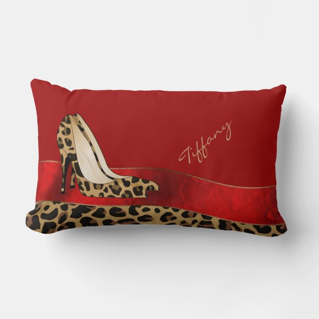 Coussin Rectangle Jaguar Stilettos Personnalisé À La Mode Jaguar (Recto)