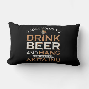 Coussin Rectangle J'ai juste want to drink beer and hang with my shi