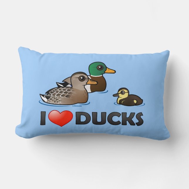 Coussin Rectangle J'aime des canards (Recto)