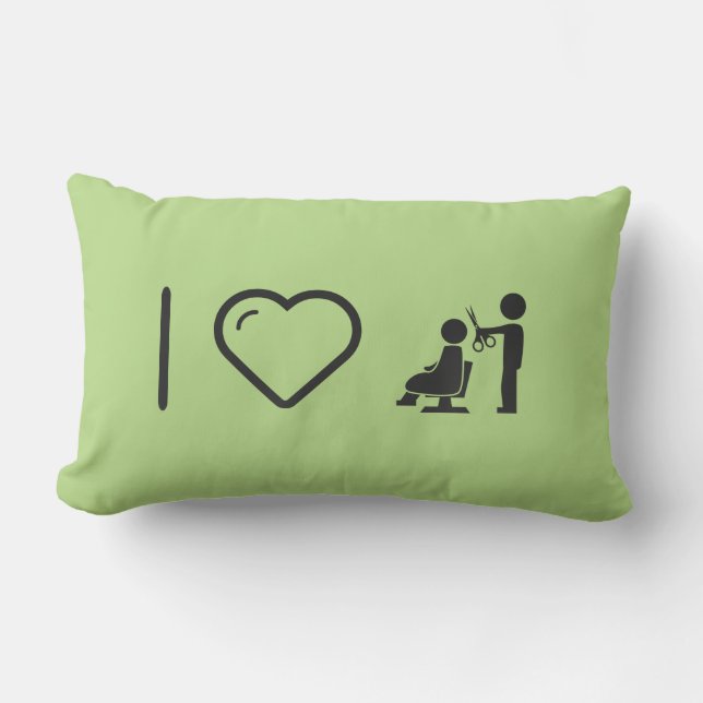 Coussin Rectangle J'aime des coupeurs de coiffeur (Recto)