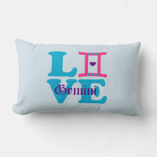 Coussin Rectangle ♊ J'Aime Gemini-Best Zodiac Signal Fab Lumbar