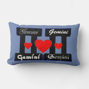 Coussin Rectangle ♊ J'Aime Gemini-Best Zodiac Signal Fab Lumbar