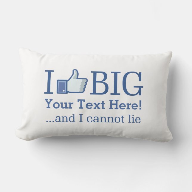 Coussin Rectangle J'aime grand personnalise avec votre texte (Recto)