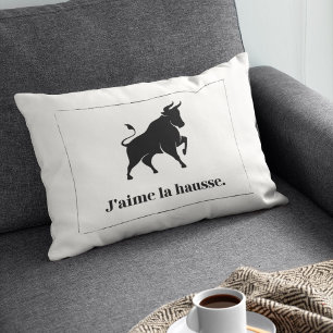 Coussin Rectangle J'aime la Hausse. Le marché Stock