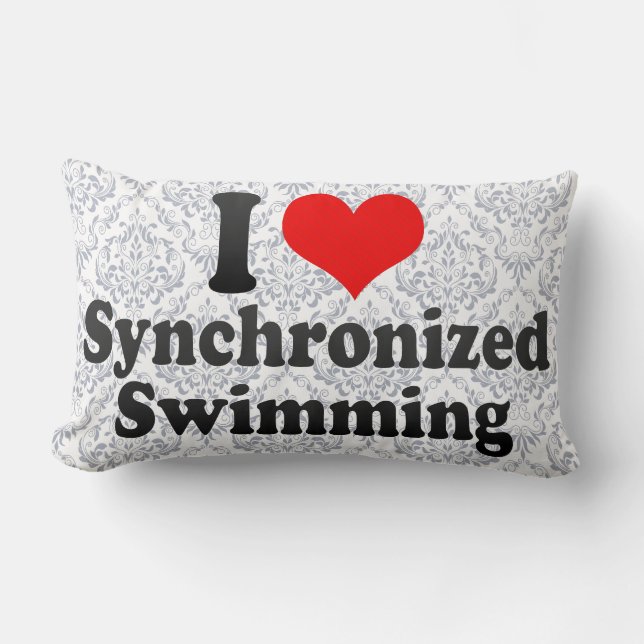 Coussin Rectangle J'aime la natation synchronisée (Recto)
