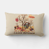 Coussin Rectangle J'aime l'automne - paysage d'automne (Verso)