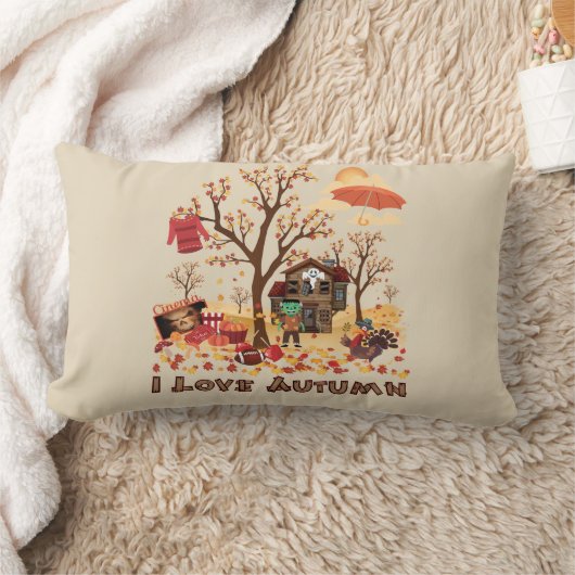 Coussin Rectangle J'aime l'automne - paysage d'automne (Couverture)