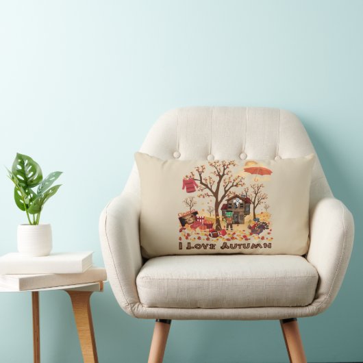 Coussin Rectangle J'aime l'automne - paysage d'automne (Chaise)