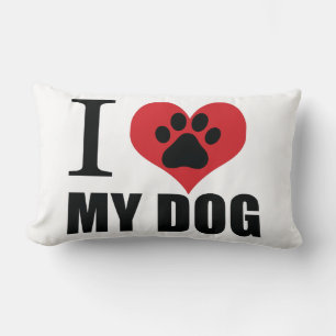 Coussin Rectangle J'aime mon chien jeter l'oreiller