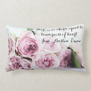 Coussin Rectangle Jane Austen Emma Citation De Livre Rose Floral