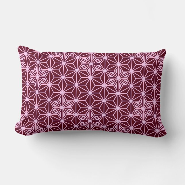 Coussin Rectangle Japonais Asanoha motif - Bourgogne (Recto)