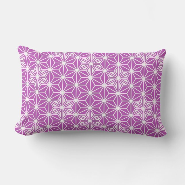 Coussin Rectangle Japonais Asanoha motif - orchidée (Recto)