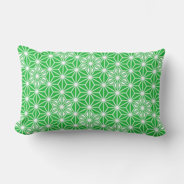 Coussin Rectangle Japonais Asanoha motif - vert jade (Recto)
