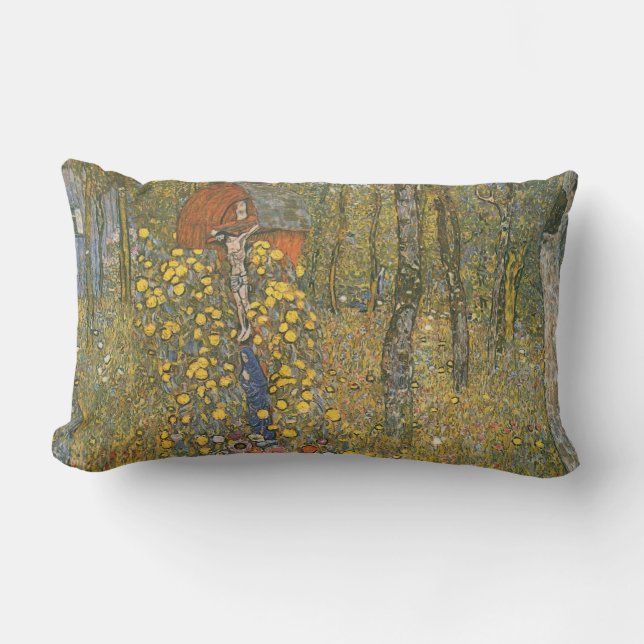 Coussin Rectangle Jardin agricole avec Crucifix (par Gustav Klimt) (Recto)