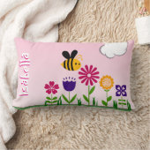 Coussin Rectangle Jardin d'agrément heureux d'abeille personnalisé (Couverture)