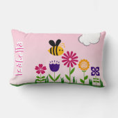 Coussin Rectangle Jardin d'agrément heureux d'abeille personnalisé (Recto)