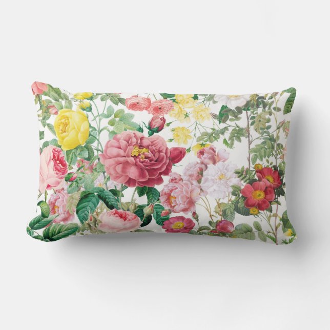 Coussin Rectangle Jardin de printemps Vintage Rose (Recto)
