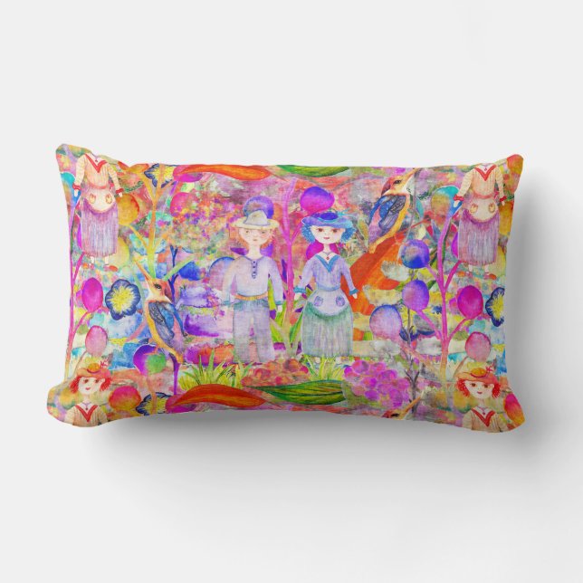 COUSSIN RECTANGLE JARDIN DE WONDERLAND (Recto)