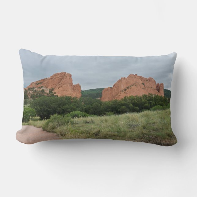 Coussin Rectangle Jardin des dieux Monolithes le long du sentier (Recto)
