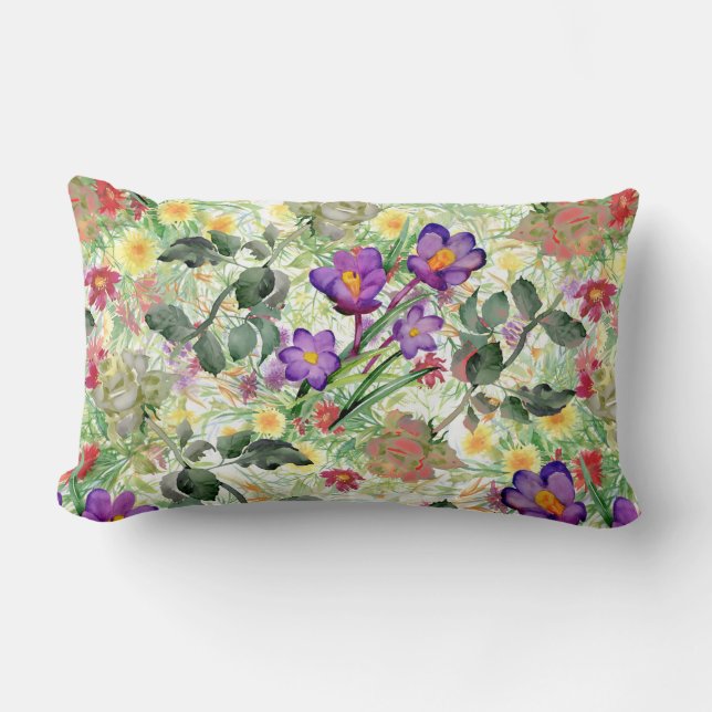 Coussin Rectangle Jardin d'été fleuri (Recto)