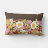 Coussin Rectangle Jardin Fantaisiste de Fleurs de Printemps Rose Pas (Verso)