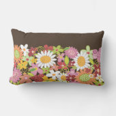 Coussin Rectangle Jardin Fantaisiste de Fleurs de Printemps Rose Pas (Recto)